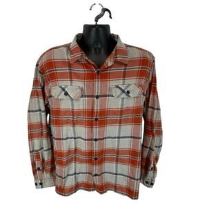 Patagonia Red and Gray Plaid Casual Button Down Shirt
